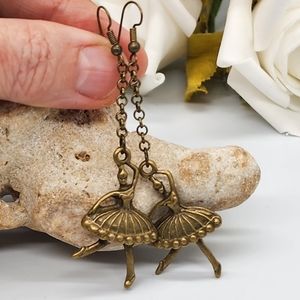 🔥10 for $30🔥 Antique Gold Bronze Long Vintage Earrings Balet  Chains